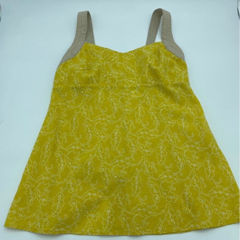 Patagonia Tank Top Women’s Organic Cotton & Hemp Bohemian Yellow Floral 6